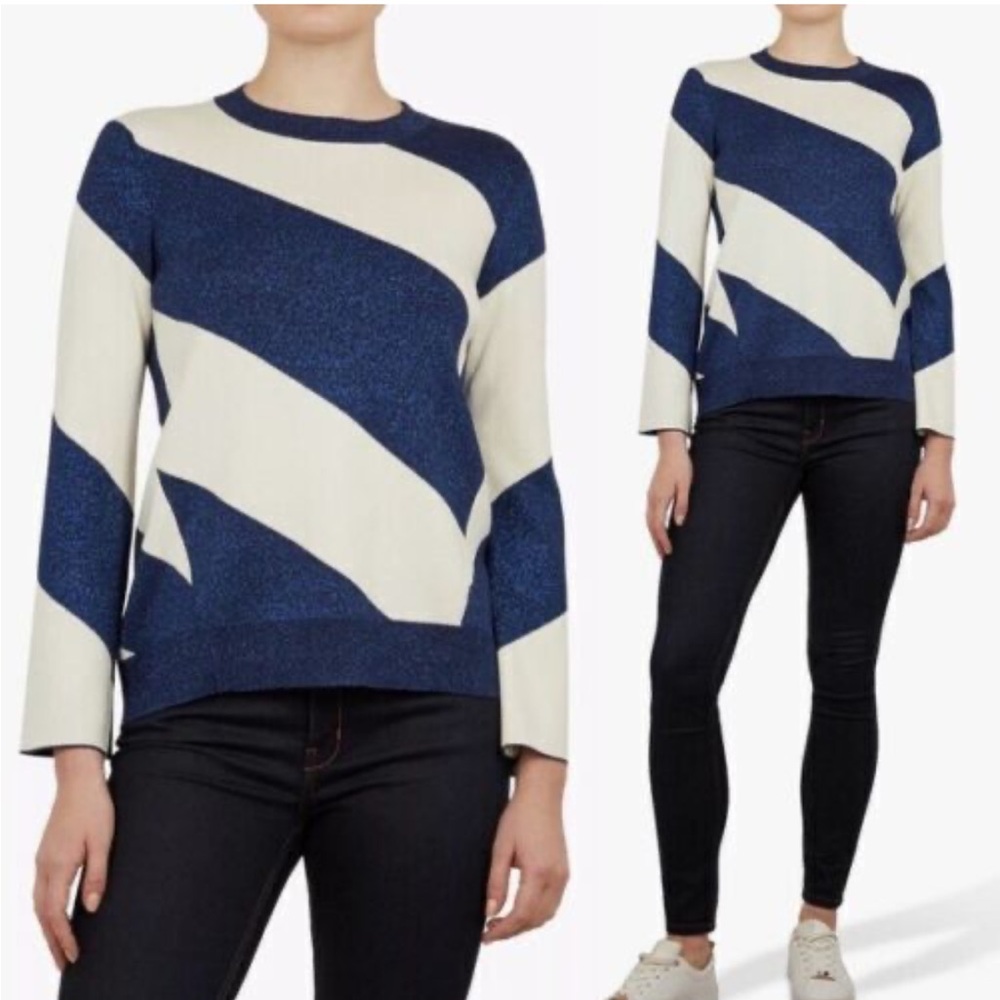 NWT Ted Baker Danyeil Directional Stripe Jumper - Picture 2 of 6